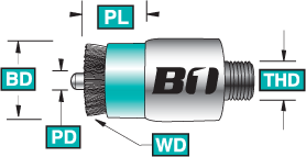 Piloted Bonding Brush Threaded B Piloted Bonding Brush Threaded B