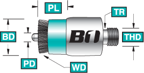 Piloted Bonding Brush Threaded L Piloted Bonding Brush Threaded L