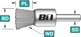 Solid Fill End Brush Straight Shank Solid Fill End Brush Straight Shank